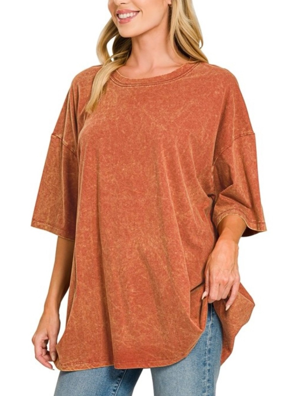 Washed Rust Oversized Women's Tee
